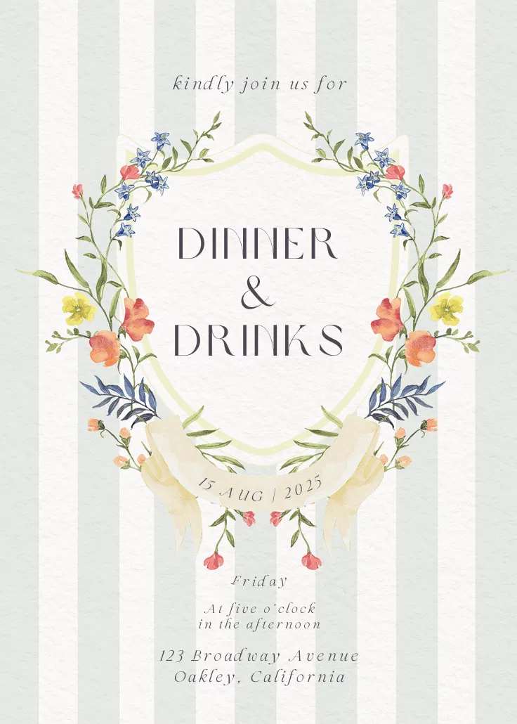 Ornate frame - akşam yemeği davetiyesi